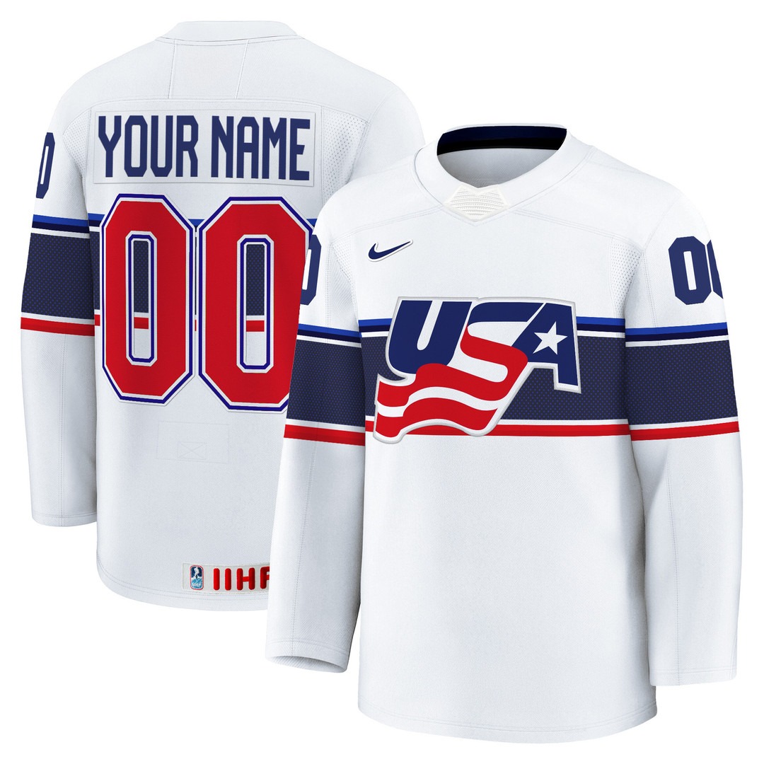 USA Women’s Hockey 2025 Nike White Custom Jersey - All Stitched