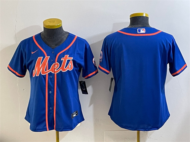 Women's New York Mets Blank Royal Cool Base Stitched Baseball Jersey