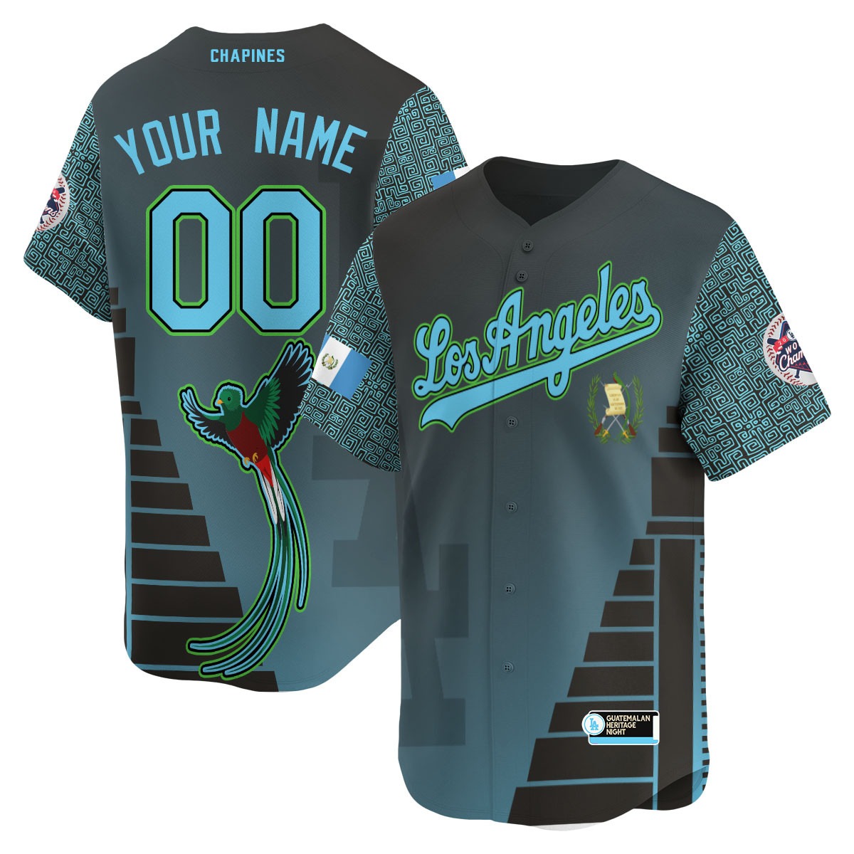 Los Angeles Dodgers Active Player Custom 'Guatemalan Heritage Night' Limited Stitched Baseball Jersey - 2024 World Champions