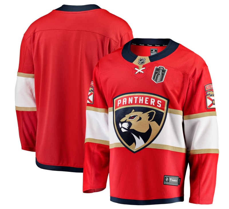 Men's Florida Panthers Blank Red 2025 Stanley Cup Final Home Stitched Hockey Jersey