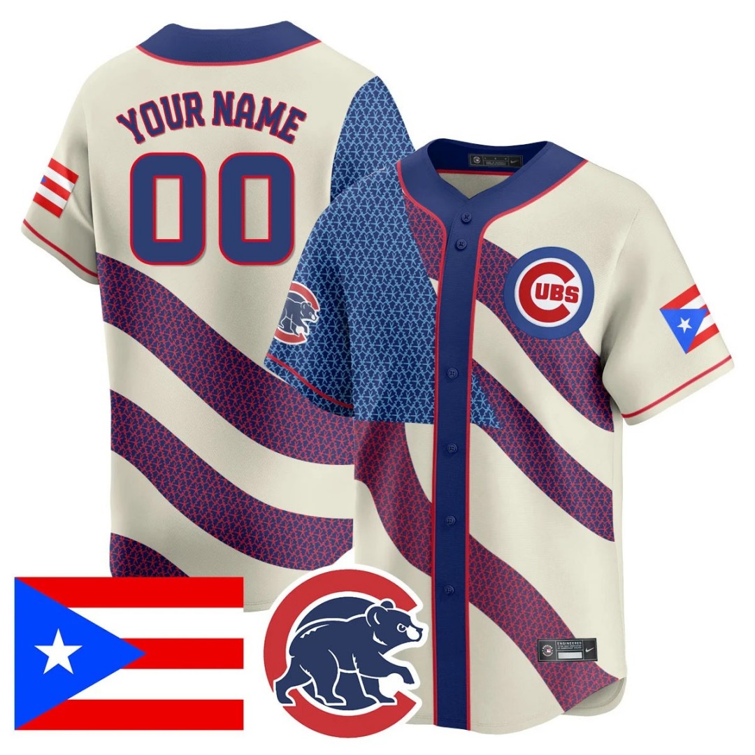 Chicago Cubs Active Player Custom 'Puerto Rican Heritage' Limited Stitched Baseball Jersey