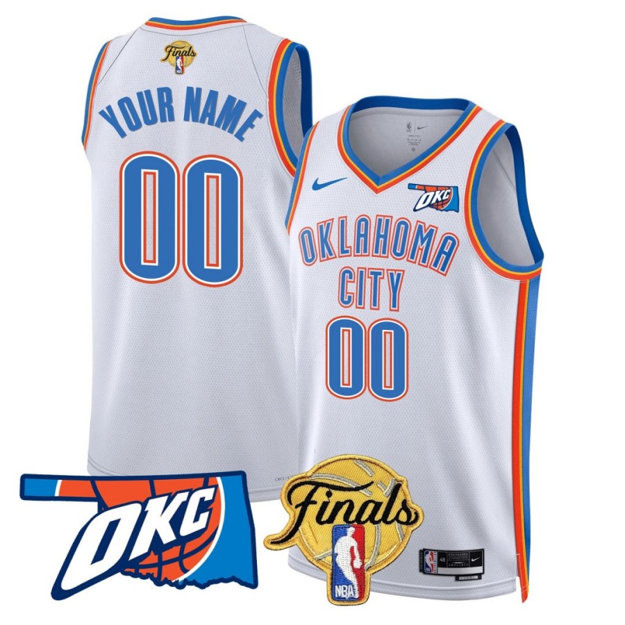 Oklahoma City Thunder Active Player Custom NBA Finals Patch White Association Stitched Basketball Jersey