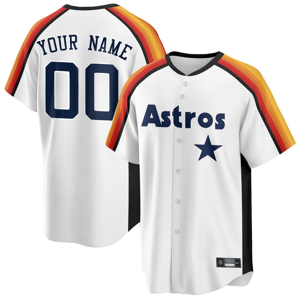 Astros 1989 Throwback White Custom Replica Stitched Baseball Jersey