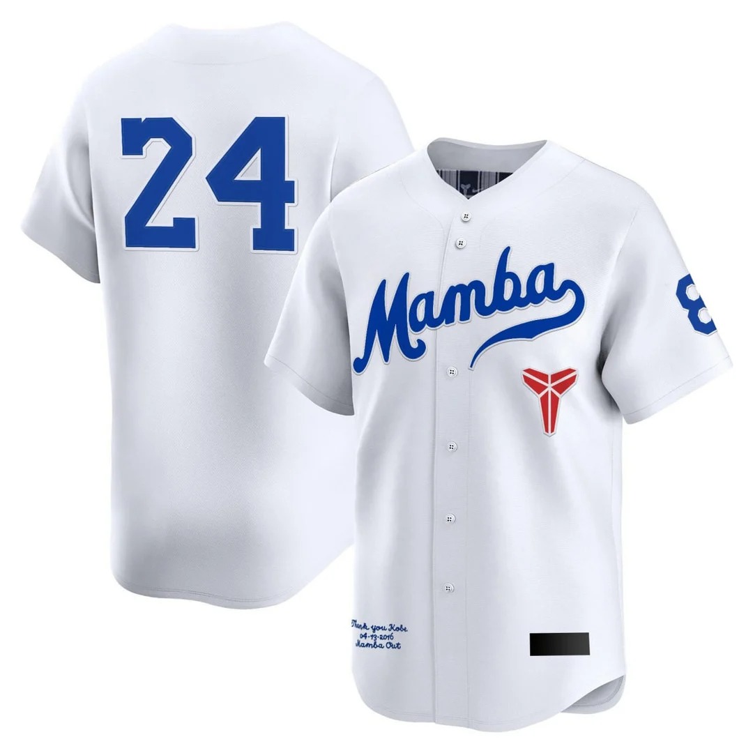 Youth Mamba Baseball Kobe Bryant #24 #8 White Limited Stitched Jersey