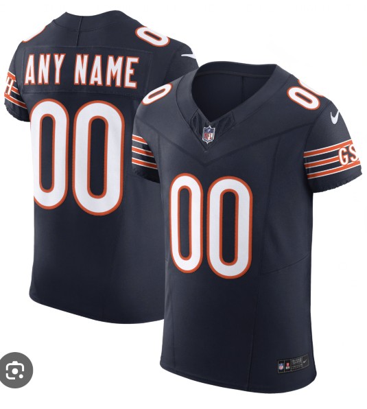 Men's Chicago Bears Active Player Custom F.U.S.E. Navy Vapor Limited Stitched Football Jersey