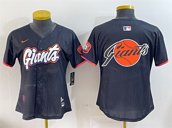 Women's San Francisco Giants Team Big Logo Anthracite 2025 City Connect Limited Stitched Baseball Jersey