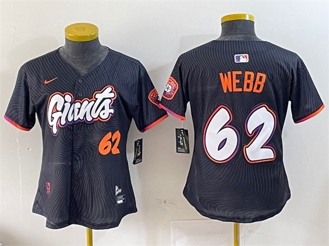 Women's San Francisco Giants #62 Logan Webb Anthracite 2025 City Connect Limited Stitched Baseball Jersey