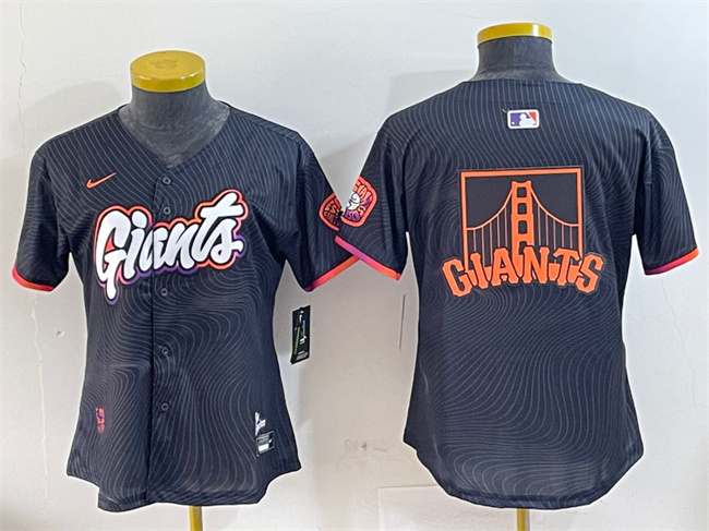 Women's San Francisco Giants Team Big Logo Anthracite 2025 City Connect Limited Stitched Baseball Jerseys
