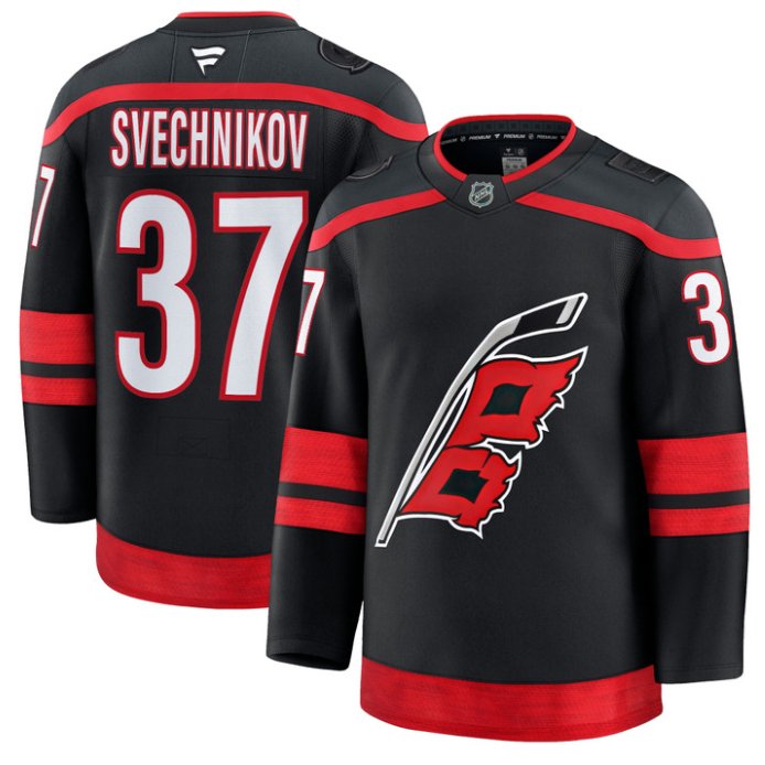 Men's Andrei Svechnikov Jersey #37 Carolina Hurricanes Premium All Stitched Black