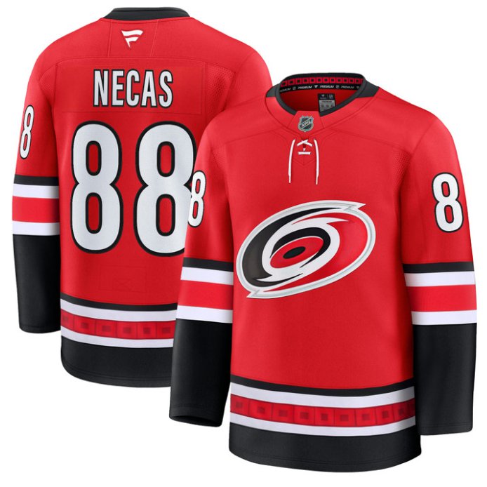 Men's Martin Necas Jersey #88 Carolina Hurricanes Premium All Stitched Red