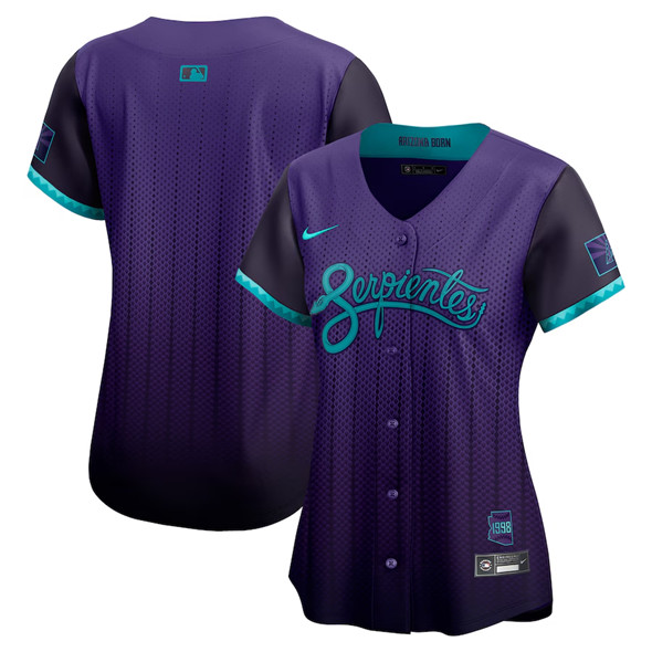 Women's Arizona Diamondbacks Blank Purple 2025 City Connect Limited Stitched Baseball Jersey