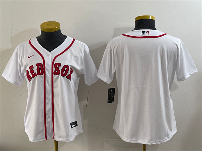 Women's Boston Red Sox Blank White Cool Base Stitched Jersey