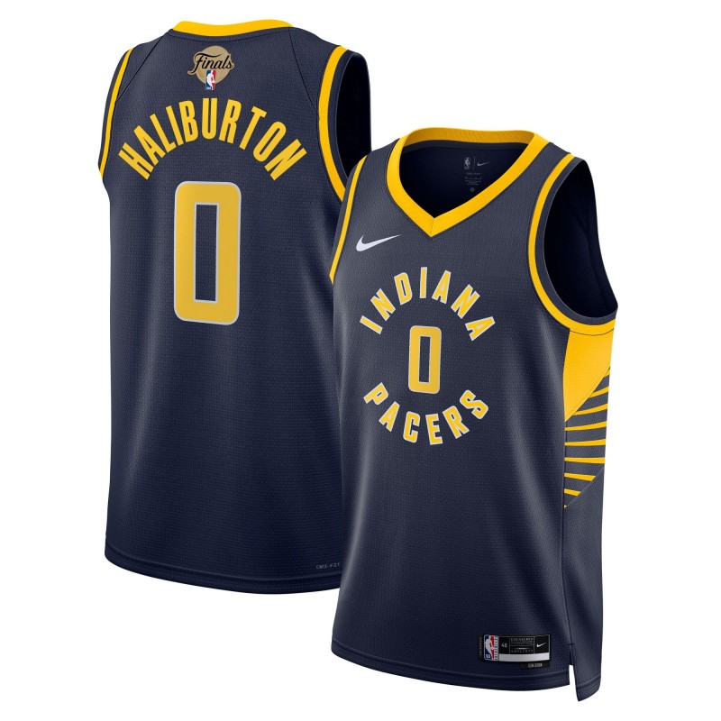 Unisex Indiana Pacers #0 Tyrese Haliburton Nike Navy 2025 NBA Finals Swingman Jersey - Icon Edition