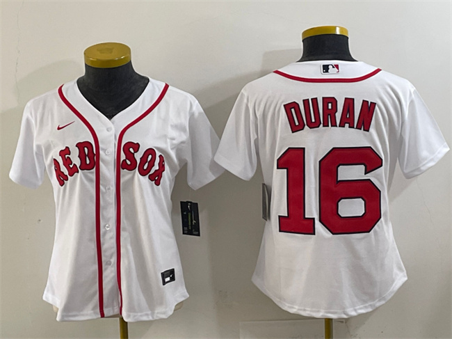 Youth Boston Red Sox #16 Jarren Duran White Cool Base Stitched Baseball Jersey