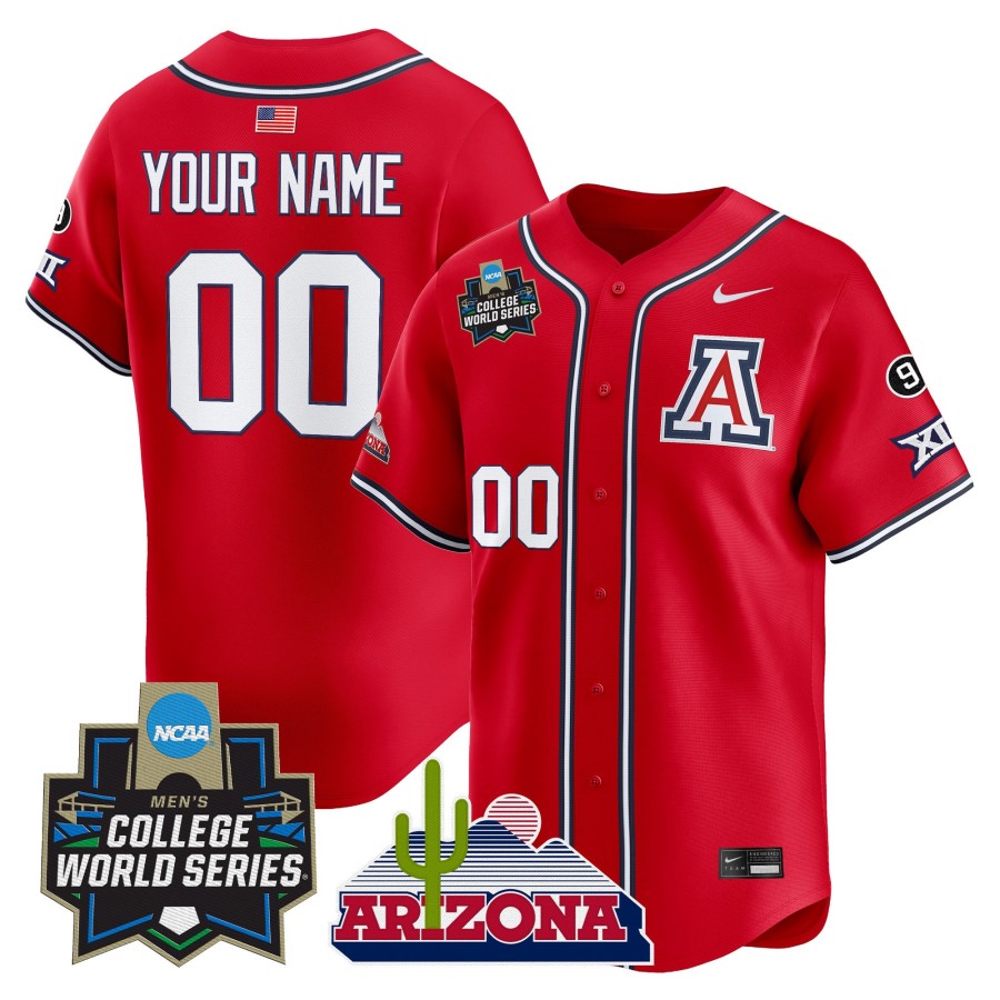 Arizona Wildcats Nike 2025 NCAA World Series Vapor Premier Limited Custom College Baseball Jersey Red - All Stitched