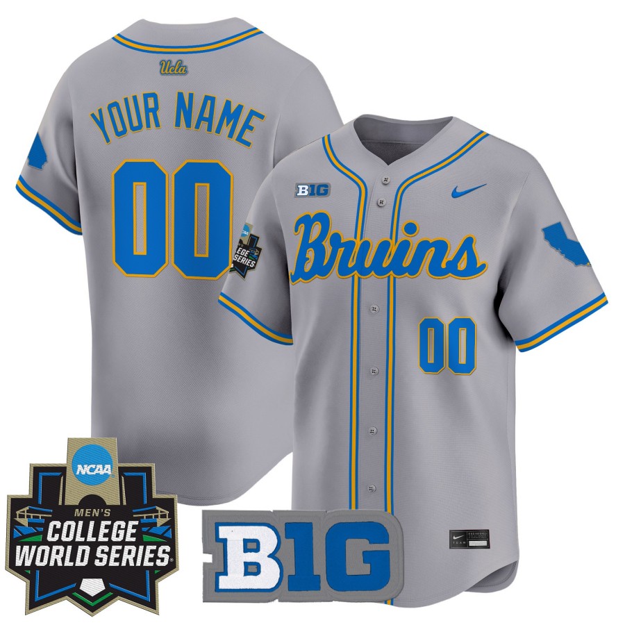 UCLA Bruins Custom Nike Grey 2025 NCAA World Series Baseball Limited Jersey - All Stitched