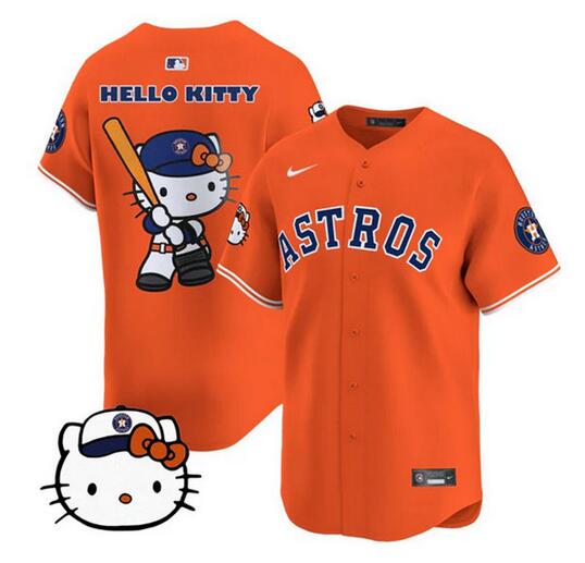 Toddler Houston Astros Orange 2025 Hello Kitty Limited Baseball Jersey