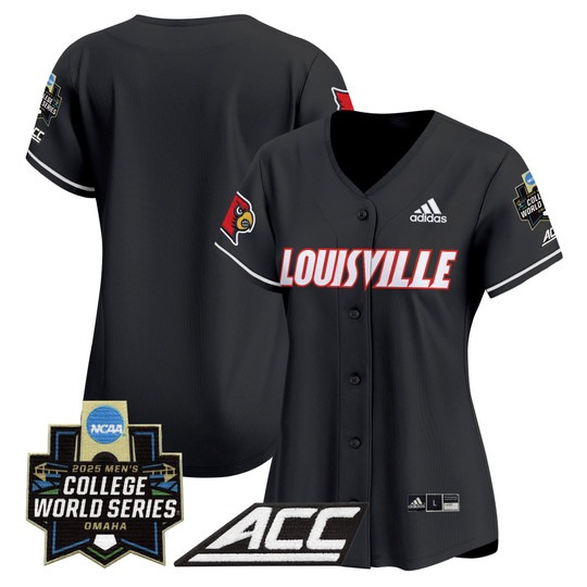 Women's College Louisville Cardinals Black 2025 NCAA MCWS Baseball Limited Jersey - All Stitched