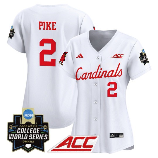 Wmn's Louisville Cardinals #2 Garret Pike White 2025 NCAA MCWS Baseball Limited Jersey - All Stitched