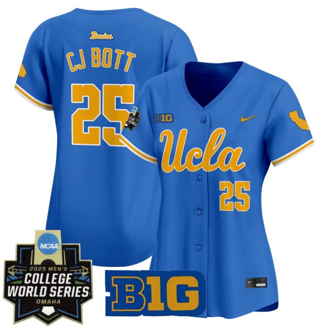 Women's UCLA Bruins #25 CJ Bott Blue Nike 2025 World Series Baseball Limited Jersey - All Stitched