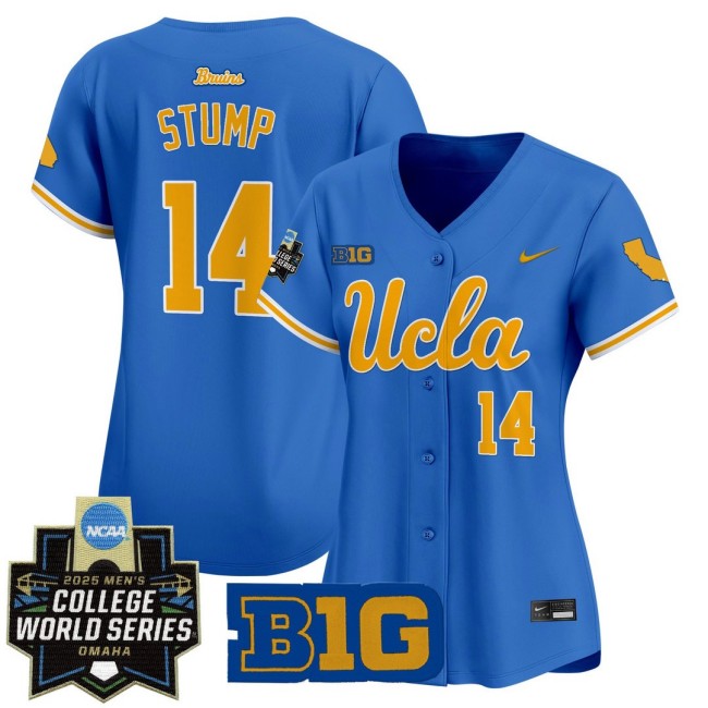 Women's UCLA Bruins #14 Landon Stump Blue Nike 2025 World Series Baseball Limited Jersey - All Stitched