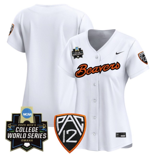 Women's Oregon State Beavers Nike White 2025 World Series Baseball Limited Jersey - All Stitched