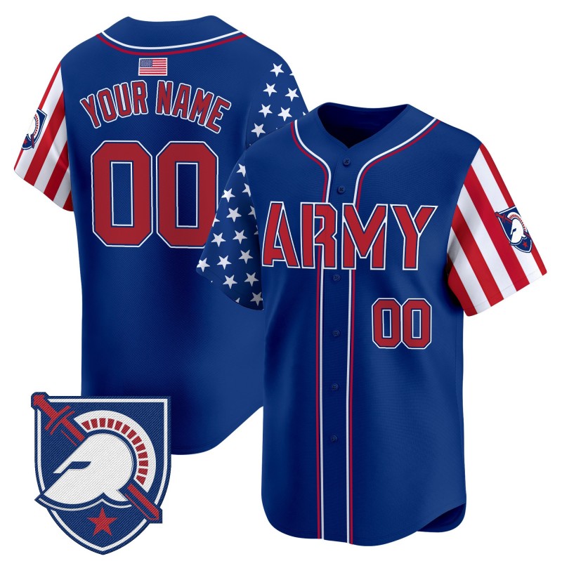 Army Black Knights 2025 Independence Day Custom Nike Limited Baseball Jersey Royal - All Stitched