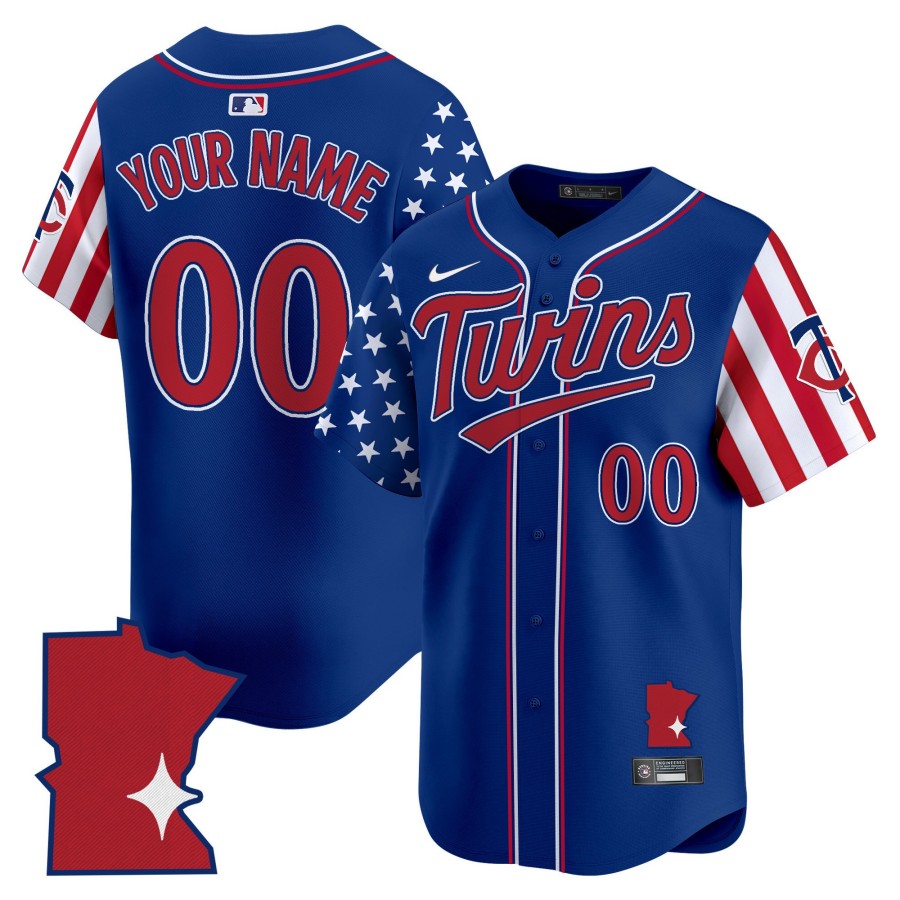 Minnesota Twins Custom 2025 Independence Day Nike Royal MLB Baseball Limited Jersey - All Stitched
