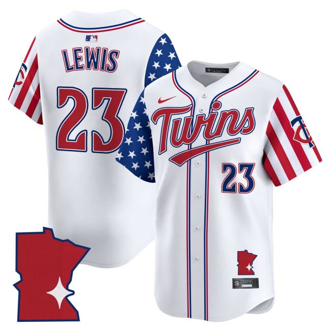 Men's Minnesota Twins #23 Royce Lewis Nike 2025 Independence Day Limited MLB Baseball Jersey White - All Stitched