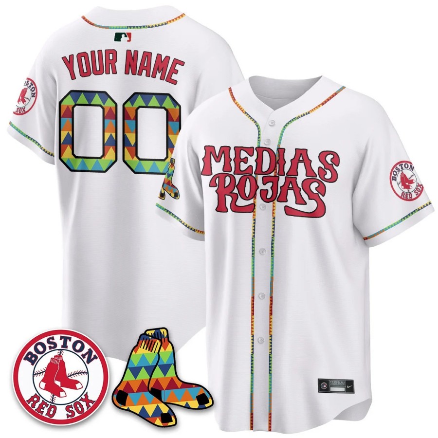 Boston Red Sox Medias Rojas Custom Hispanic Celebration Night Limited Stitched Jersey White