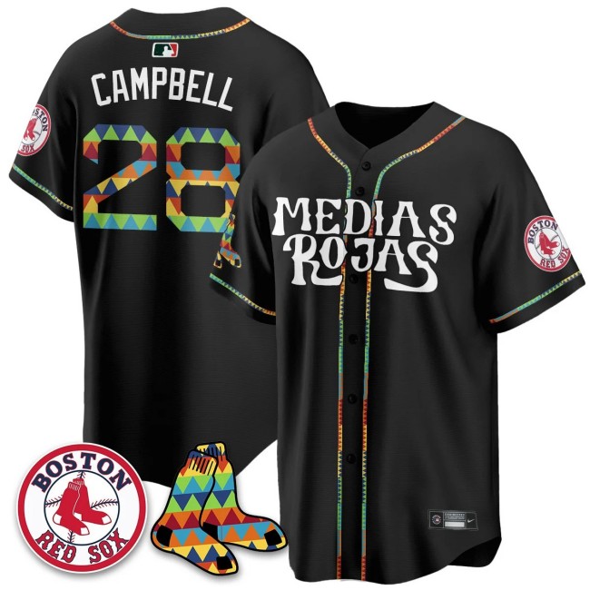 Men's Medias Rojas Boston Red Sox #28 Kristian Campbell Black Limited Stitched Jersey