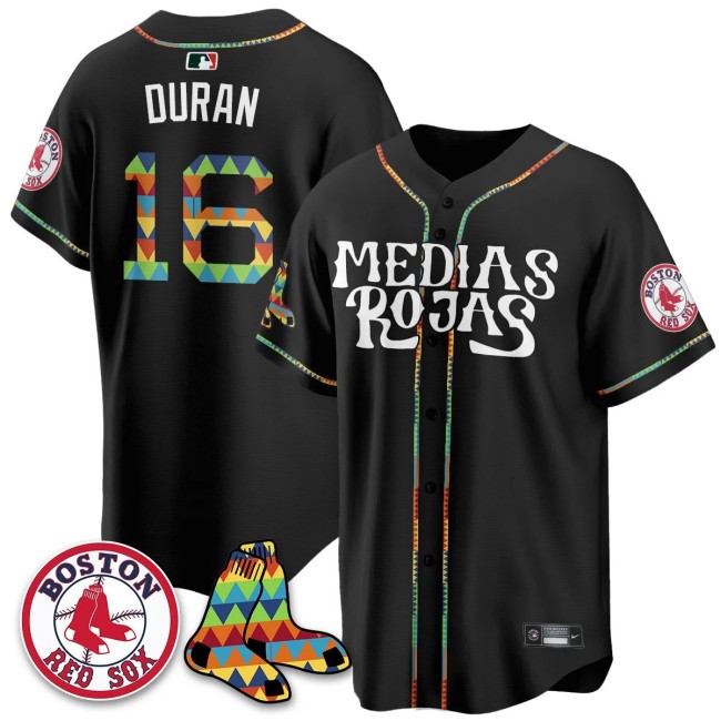 Men's Medias Rojas Boston Red Sox #16 Jarren Duran Black Limited Stitched Jersey