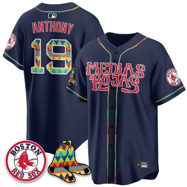 Men's Medias Rojas Boston Red Sox #19 Roman Anthony Navy Limited Stitched Jersey