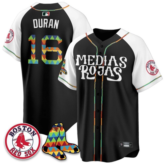 Men's Medias Rojas Boston Red Sox #16 Jarren Duran Limited Stitched Jersey Black Alternate