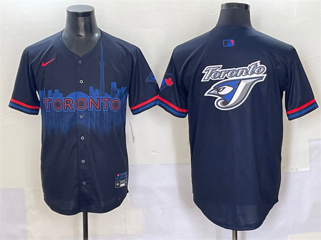Men's Toronto Blue Jays Team Big Logo Black 2024 City Connect Limited Stitched Baseball Jersey