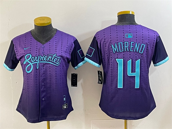 Youth Arizona D-Backs #14 Gabriel Moreno Purple 2025 City Connect Limited Stitched Baseball Jersey