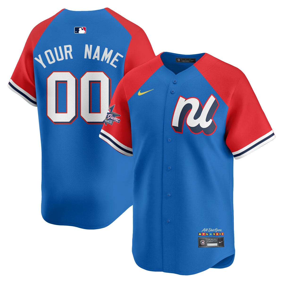 National League Custom Nike Blue Red 2025 MLB All-Star Run Derby Limited Jersey - All Stitched