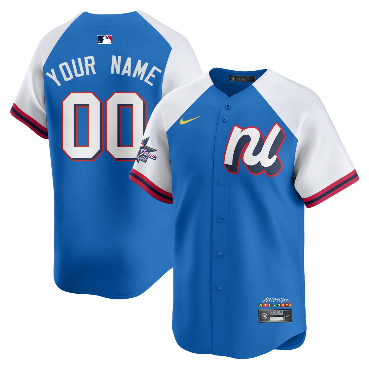 National League Custom Nike Blue White 2025 MLB All-Star Run Derby Limited Jersey - All Stitched