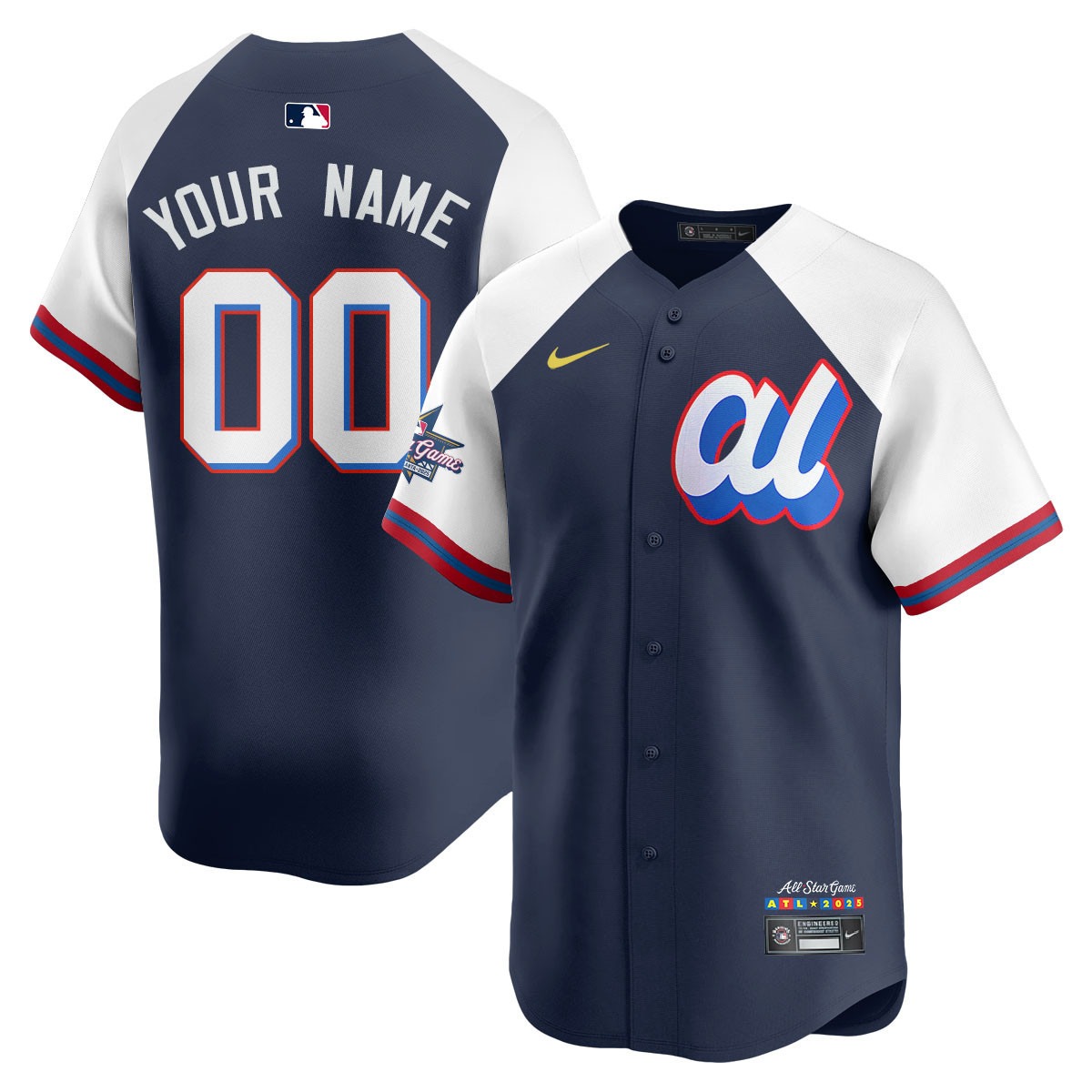 American League Custom Nike Navy Whtie 2025 MLB All-Star Run Derby Limited Jersey - All Stitched