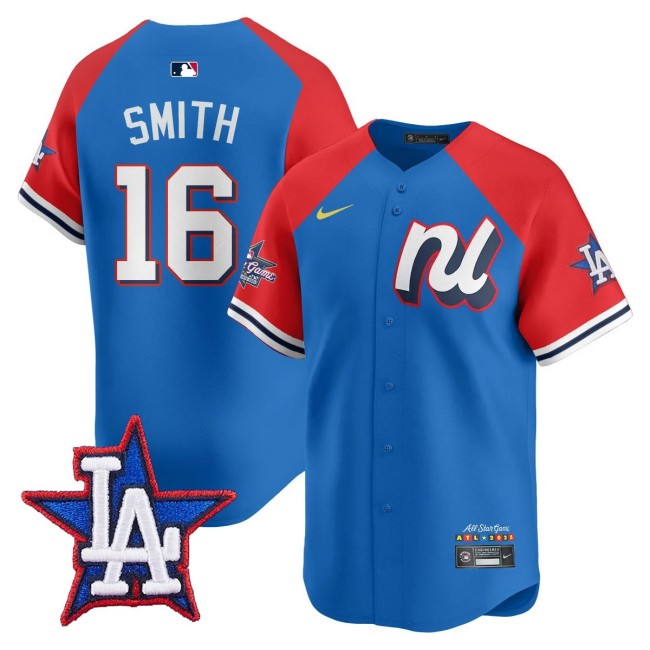 National League #16 Will Smith Nike Blue Red 2025 MLB All-Star Run Derby Limited Jersey - All Stitched