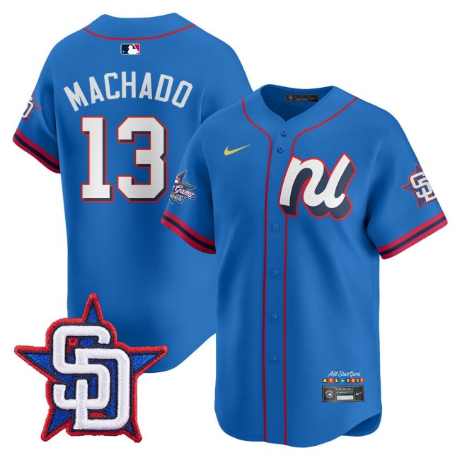 National League #13 Manny Machado Nike Blue 2025 MLB All-Star Run Derby Limited Jersey - All Stitched