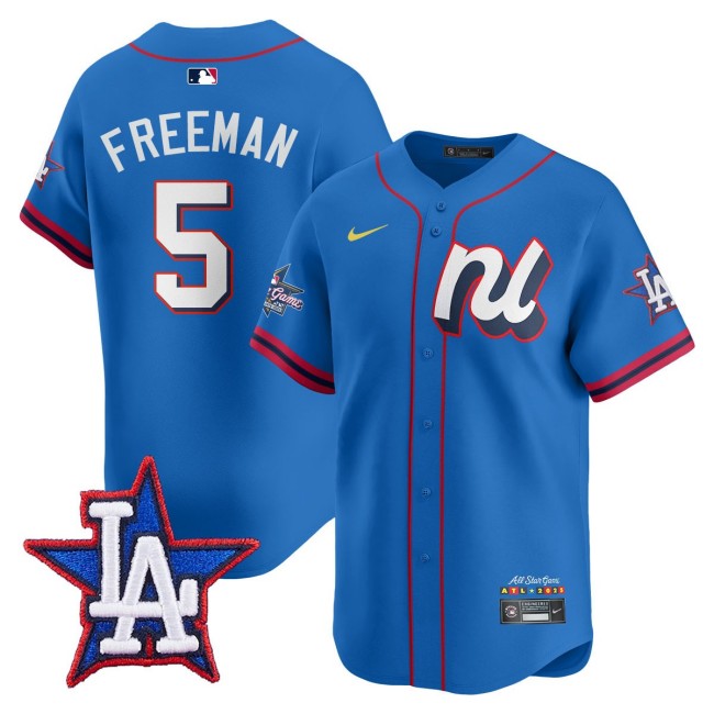 National League #5 Freddie Freeman Nike Blue 2025 MLB All-Star Run Derby Limited Jersey - All Stitched