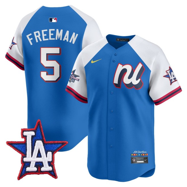 National League #5 Freddie Freeman Nike Blue White 2025 MLB All-Star Run Derby Limited Jersey - All Stitched