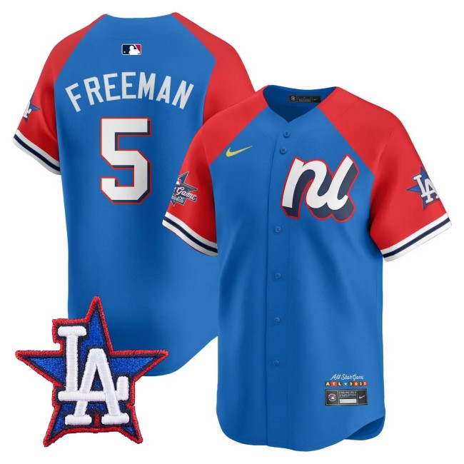 National League #5 Freddie Freeman Nike Blue Red 2025 MLB All-Star Run Derby Limited Jersey - All Stitched