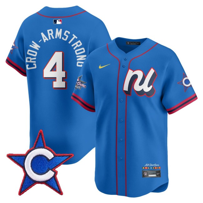 National League #4 Pete Crow-Armstrong Nike Blue 2025 MLB All-Star Run Derby Limited Jersey - All Stitched