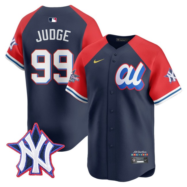 American League #99 Aaron Judge Nike Navy Red 2025 MLB All-Star Run Derby Limited Jersey - All Stitched