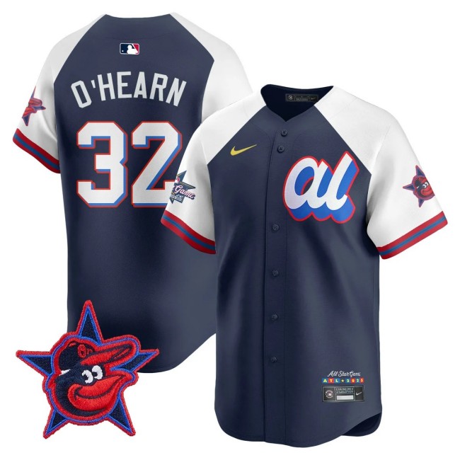 American League #32 Ryan O'Hearn Nike Navy White 2025 MLB All-Star Run Derby Limited Jersey - All Stitched