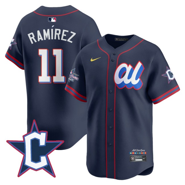 American League #11 Jose Ramirez Nike Navy 2025 MLB All-Star Run Derby Limited Jersey - All Stitched