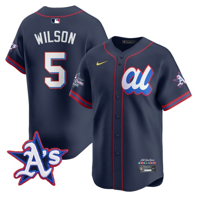 American League #5 Jacob Wilson Nike Navy 2025 MLB All-Star Run Derby Limited Jersey - All Stitched