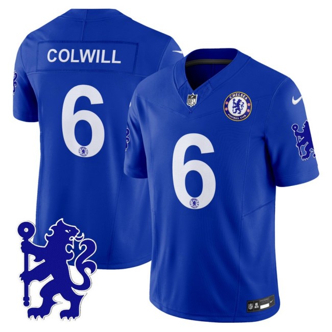 Chelsea #6 Levi Colwill 2025 NFL Nike Vapor Limited Football Jersey Blue - All stitched